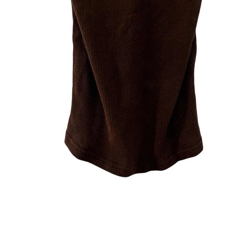 Vintage Energie Women's Boho Y2K Brown Ribbed Tank Top W/ Beaded Embellishment M - Picture 7 of 9